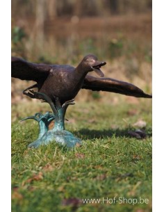 Wegvliegende eend - bronzen beeld (BS0377B)