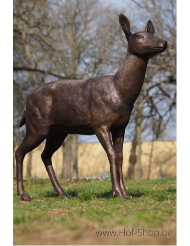Vrouwelijk hert - bronzen beeld (B1505)