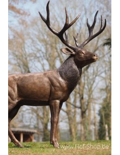 Staand hert - bronzen beeld (B1504)