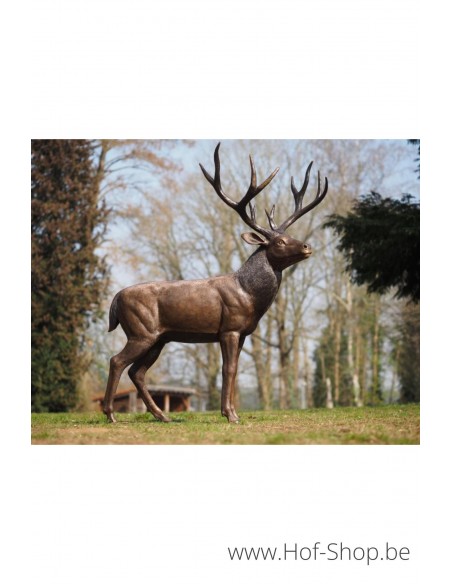 Staand hert - bronzen beeld (B1504)