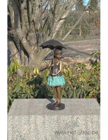 Jeune fille au parapluie - statue en bronze (BS1279B)