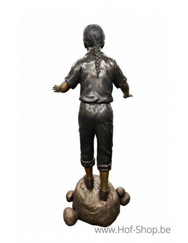 Meisje op rots - bronzen beeld (B881-2)