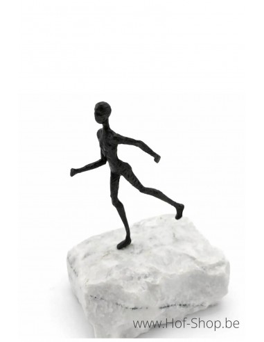 Figurine « Keep going» sur pierre naturelle - statue en bronze (BS1568B)