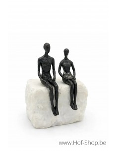 Figurine « Just the 2 of us» sur pierre naturelle - statue en bronze (BS1566B)