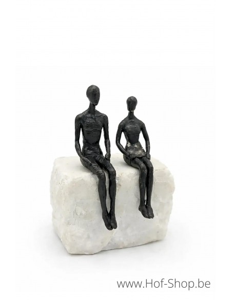 Figurine « Just the 2 of us» sur pierre naturelle - statue en bronze (BS1566B)