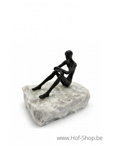 Figurine « Dreaming » sur pierre naturelle - statue en bronze (BS1565B)