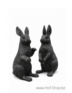 Couple de lapins - statue en bronze (B1558)