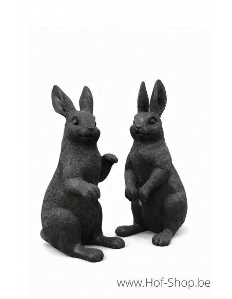 Couple de lapins - statue en bronze (B1558)