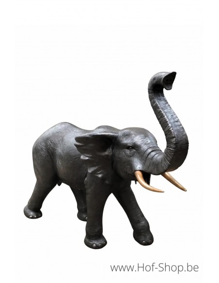 Éléphant avec la trompe vers l’avant - statue en bronze (B1560)