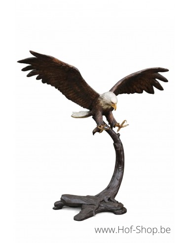 Arend op boom - bronzen beeld (B91359)