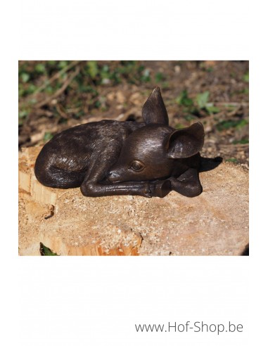 Faon endormi - statue en bronze ( BS0482B)