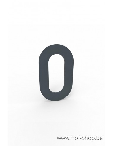 Numéro 0 aluminium RAL 7016 (10 cm de hauteur, 4 mm d’épaisseur) - numéro Albo