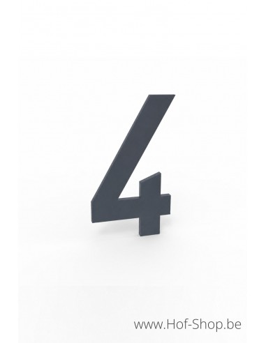 Nummer 4 RAL 7016 aluminium (10 cm hoog, 4 mm dik) - Albo Huisnummer