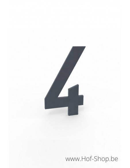 Numéro 4 aluminium RAL 7016 (10 cm de hauteur, 4 mm d’épaisseur) - numéro Albo