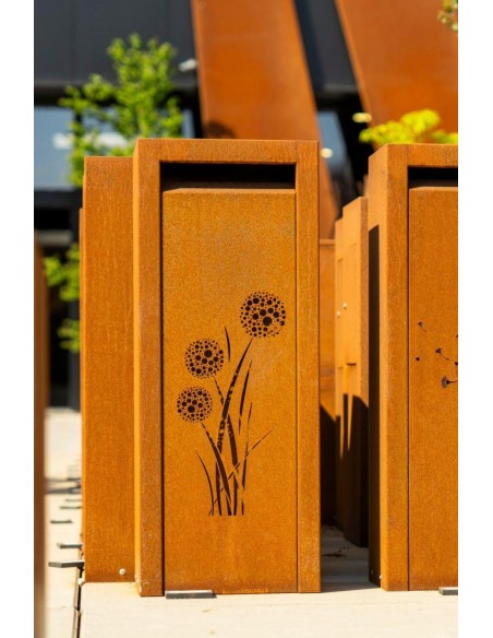 Boîte aux lettres Libus à motif Allium - Geroba en acier Corten