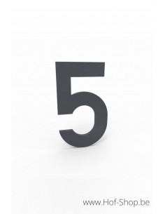 Nummer 5 RAL 7016 aluminium (10 cm hoog, 4 mm dik) - Albo Huisnummer