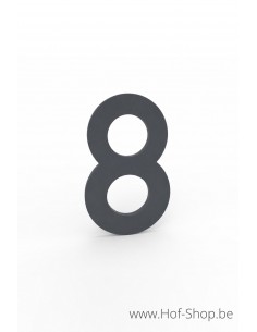 Nummer 8 RAL 7016 aluminium (10 cm hoog, 4 mm dik) - Albo Huisnummer