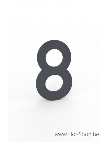 Numéro 8 aluminium RAL 7016 (10 cm de hauteur, 4 mm d’épaisseur) - numéro Albo