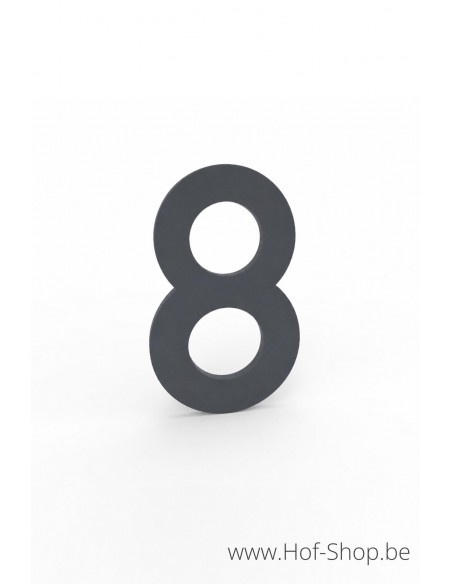 Numéro 8 aluminium RAL 7016 (10 cm de hauteur, 4 mm d’épaisseur) - numéro Albo