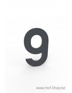 Nummer 9 RAL 7016 aluminium (10 cm hoog, 4 mm dik) - Albo Huisnummer