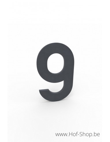 Numéro 9 aluminium RAL 7016 (10 cm de hauteur, 4 mm d’épaisseur) - numéro Albo