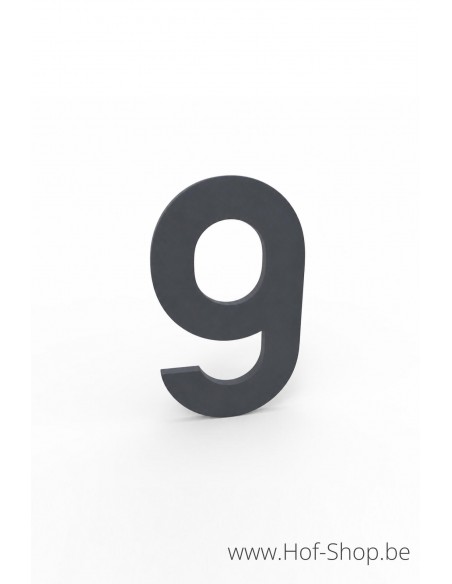 Numéro 9 aluminium RAL 7016 (10 cm de hauteur, 4 mm d’épaisseur) - numéro Albo