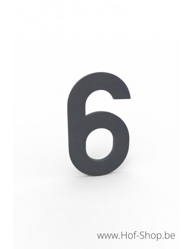 Numéro 6 aluminium RAL 7016 (10 cm de hauteur, 4 mm d’épaisseur) - numéro Albo