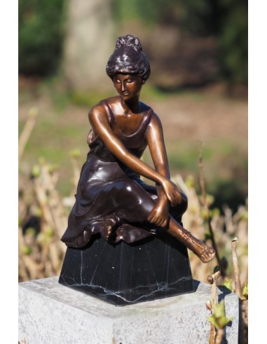 Femme assise - statue en bronze (BS4462B)