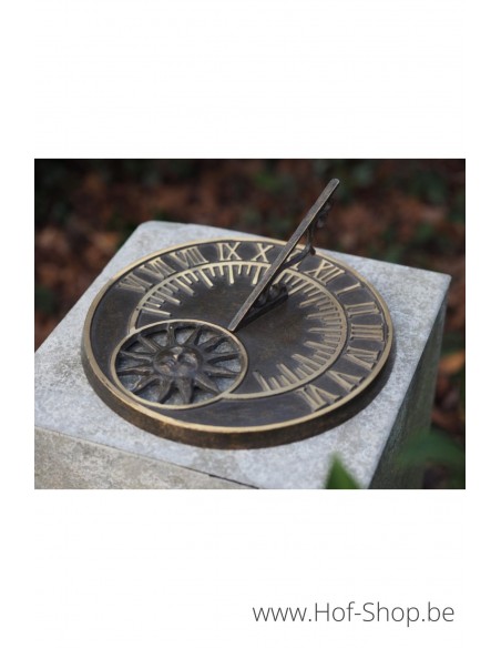 Cadran solaire - statue en bronze (GA0559BR-BI)