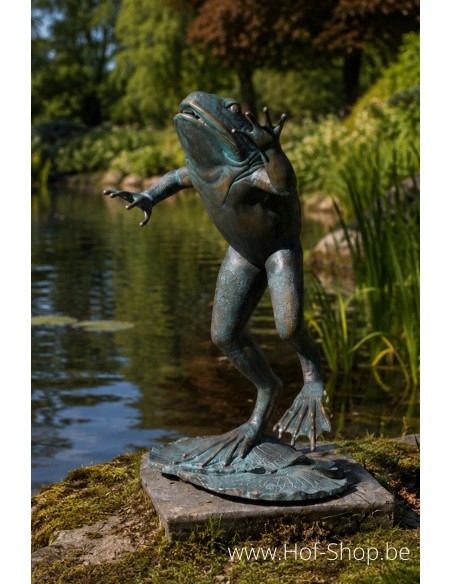 Springende kikker - bronzen beeld (B722)