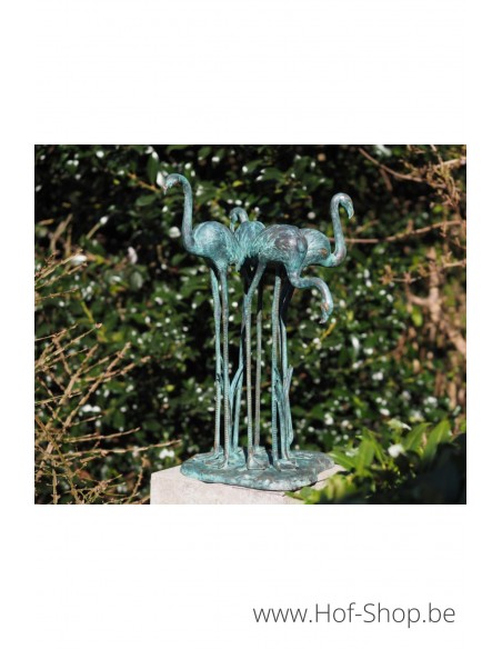 4 flamants roses - statue en bronze (B1512)