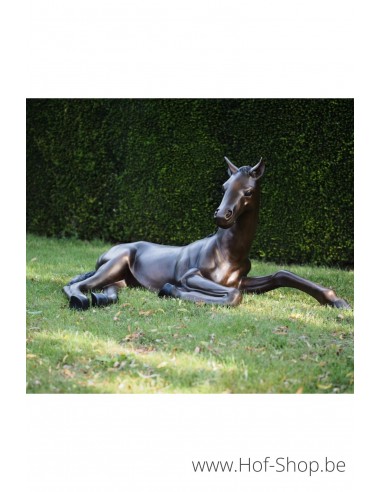 Liggend veulen - bronzen beeld (B76320)