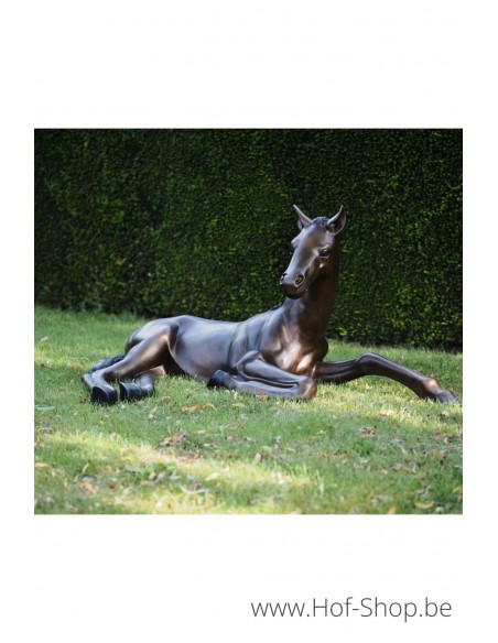 Cheval Couché - sculpture en bronze (B76320