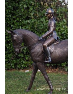 Meisje op paard - bronzen beeld (B820R)