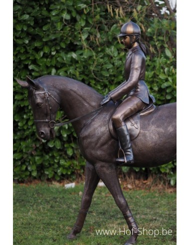 Fille sur Cheval - sculpture en bronze (B820R)