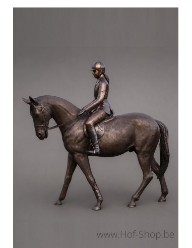 Fille sur Cheval - sculpture en bronze (B820R)