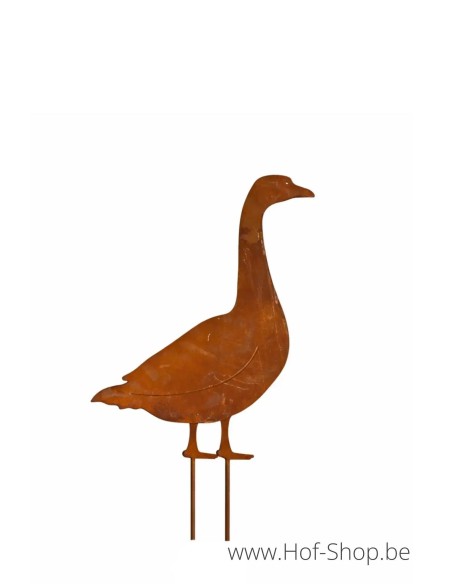 Pique de jardin oie - figurine en métal Ecorouille (MD14038)