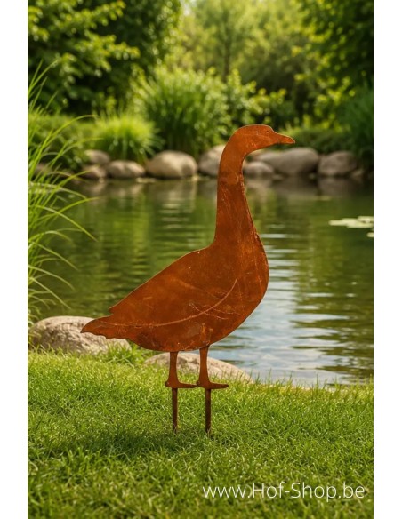 Pique de jardin oie - figurine en métal Ecorouille (MD14038)