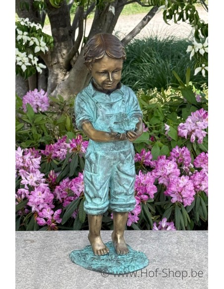 Garçon avec oiseau - statue en bronze (AN1053BRW-V)
