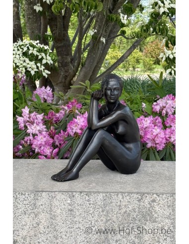 Anne nue assise - Sculpture en bronze (BS0511B)