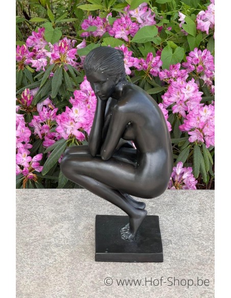 Femme accroupie - statue en bronze (BS0512B)