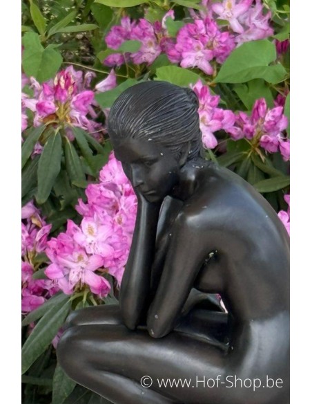 Femme accroupie - statue en bronze (BS0512B)