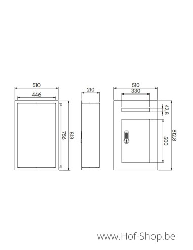 Intrabox DCL RAL 9005 - inbouwpakketbrievenbus ONZO