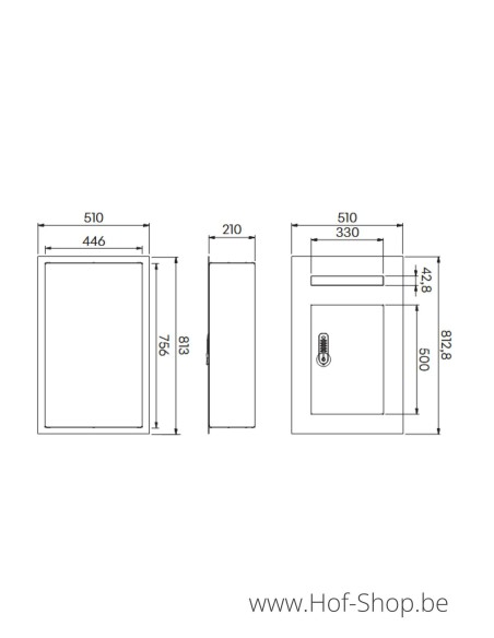 Intrabox DCL RAL 9005 - inbouwpakketbrievenbus ONZO