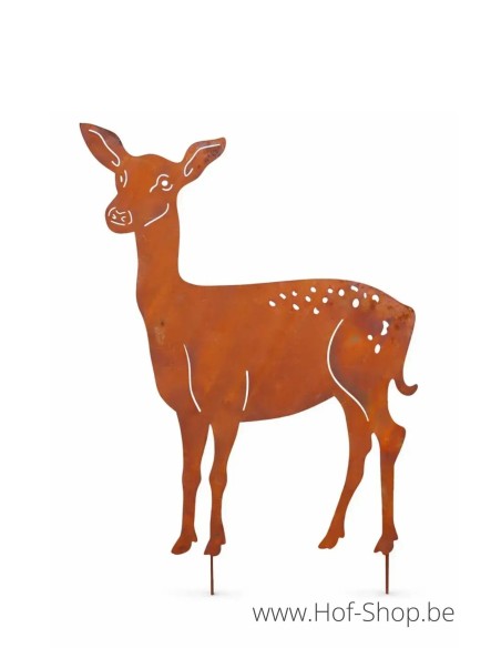 Hert Bambi tuinsteker - metalen figuur in ecoroest (MD14175)