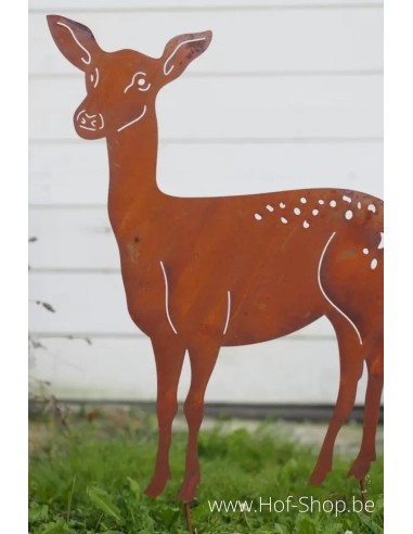Pique de jardin Cerf Tuteur - figurine en métal Ecorouille (MD14175)