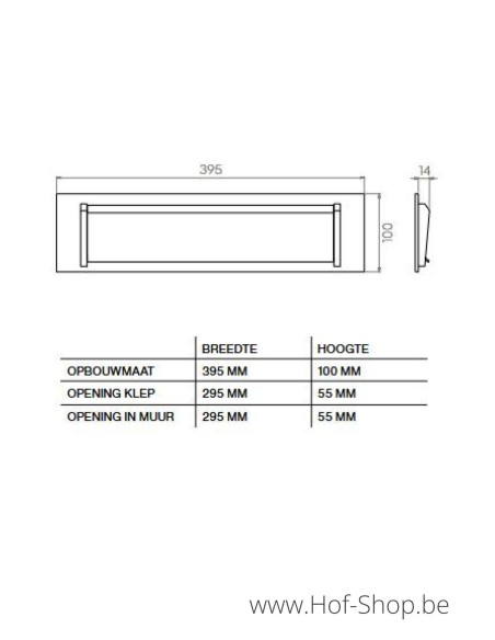 Clapet de boîte aux lettres type 515/300 RAL 9005 - Clapet de boîte aux lettres ONZO en aluminium