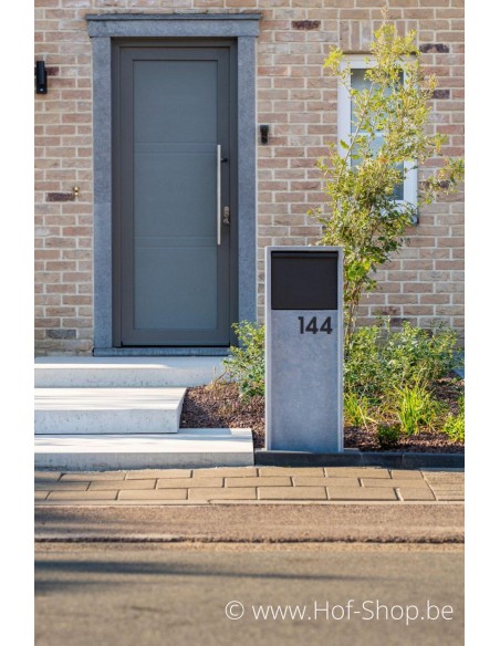 Nummer 1 - zwart aluminium 8 cm hoog (huisnummer 'fuji' KatoDesign)