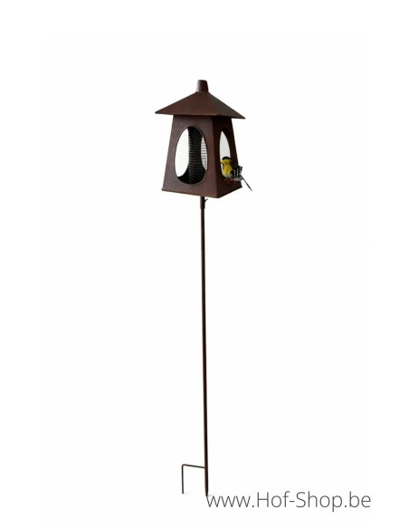 Vogelvoederhuisje - metalen figuur in ecoroest (MD17022)