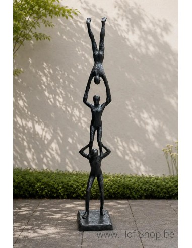 Trois acrobates - statue en bronze (B1579)